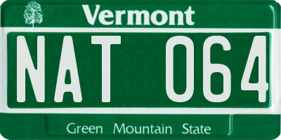 VT license plate NAT064