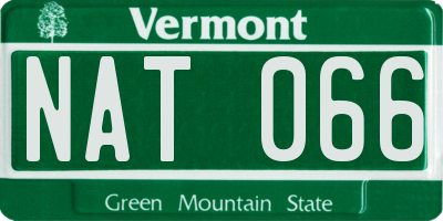 VT license plate NAT066