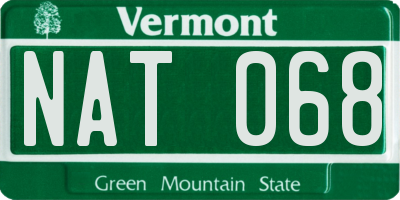 VT license plate NAT068