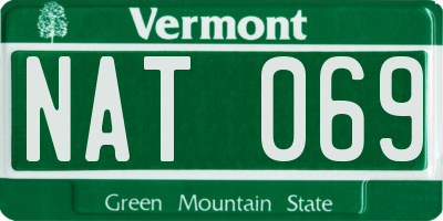 VT license plate NAT069