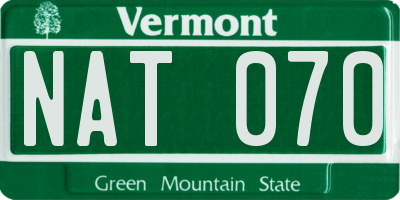 VT license plate NAT070