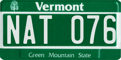 VT license plate NAT076