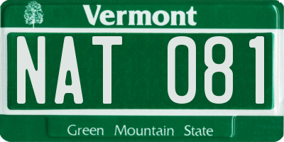 VT license plate NAT081