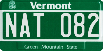 VT license plate NAT082