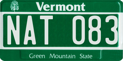 VT license plate NAT083