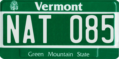 VT license plate NAT085