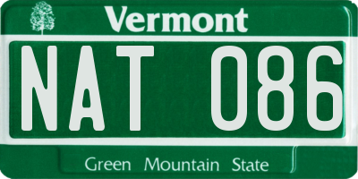 VT license plate NAT086