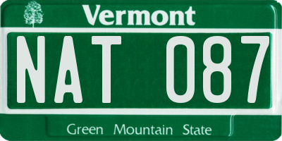 VT license plate NAT087