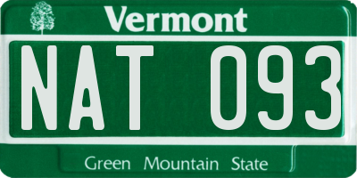 VT license plate NAT093