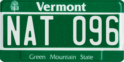 VT license plate NAT096