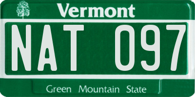 VT license plate NAT097