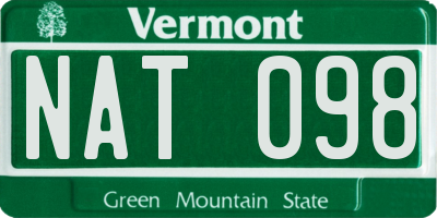 VT license plate NAT098