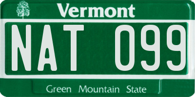 VT license plate NAT099