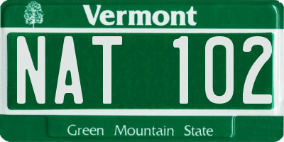 VT license plate NAT102
