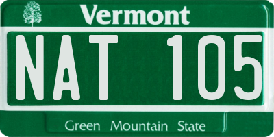 VT license plate NAT105