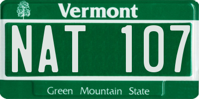 VT license plate NAT107
