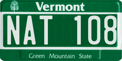 VT license plate NAT108