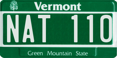 VT license plate NAT110