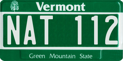 VT license plate NAT112