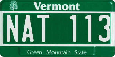 VT license plate NAT113