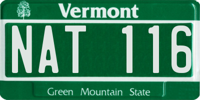 VT license plate NAT116