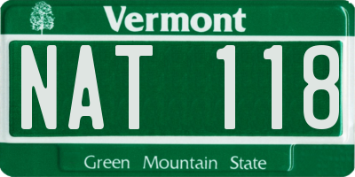 VT license plate NAT118