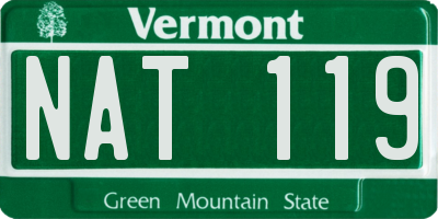 VT license plate NAT119