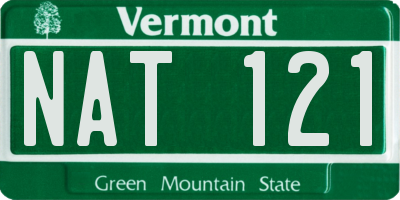 VT license plate NAT121
