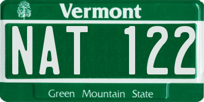 VT license plate NAT122
