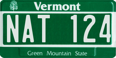 VT license plate NAT124