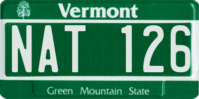 VT license plate NAT126