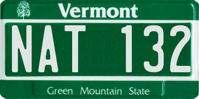 VT license plate NAT132