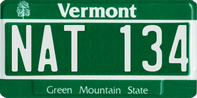 VT license plate NAT134