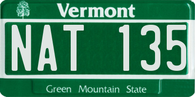 VT license plate NAT135