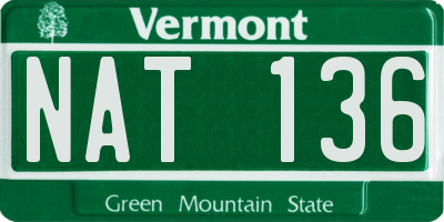 VT license plate NAT136