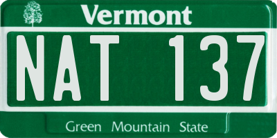 VT license plate NAT137