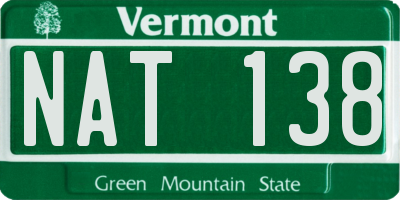 VT license plate NAT138