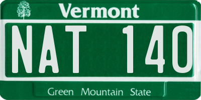 VT license plate NAT140