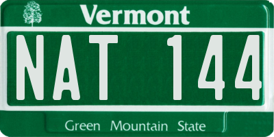 VT license plate NAT144