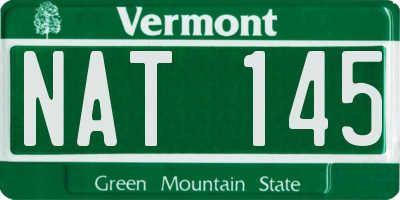 VT license plate NAT145