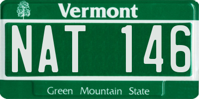 VT license plate NAT146