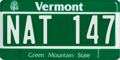 VT license plate NAT147