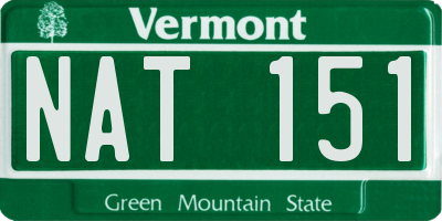 VT license plate NAT151