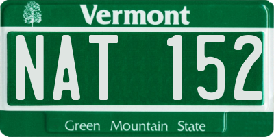 VT license plate NAT152
