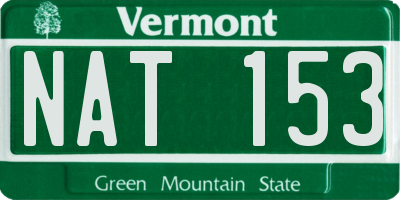 VT license plate NAT153