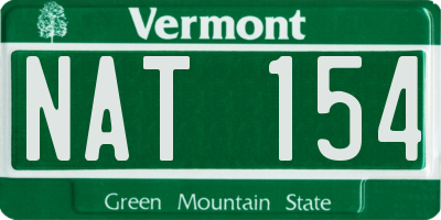 VT license plate NAT154