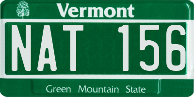 VT license plate NAT156