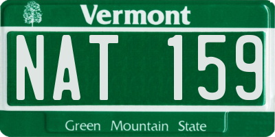 VT license plate NAT159