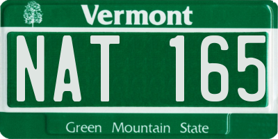 VT license plate NAT165