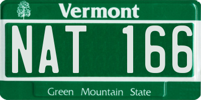 VT license plate NAT166